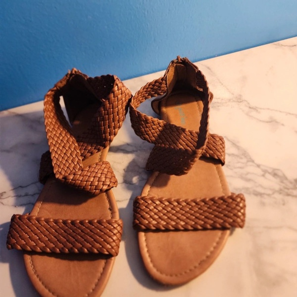 Brown Braided Women's Sandals